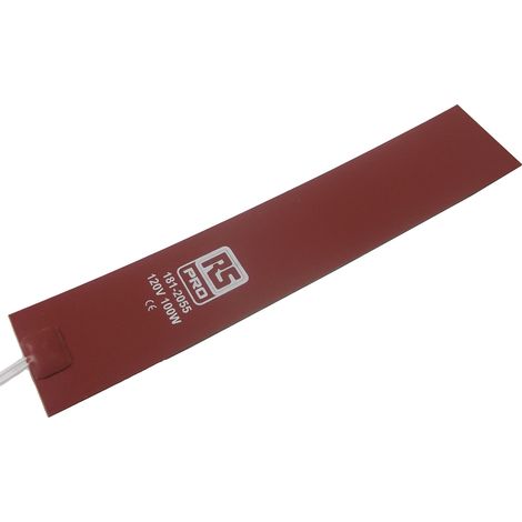 Tapis chauffant en silicone Rectangle RS PRO, 120 V c.a., 100 W, 50 x 254mm ( Prix pour 1 )