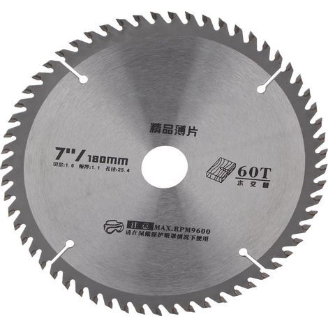 Lame de scie circulaire Toivize 18cm 60 dents Acier Rapide HSS Coupe nette Bois PVC (1/5)