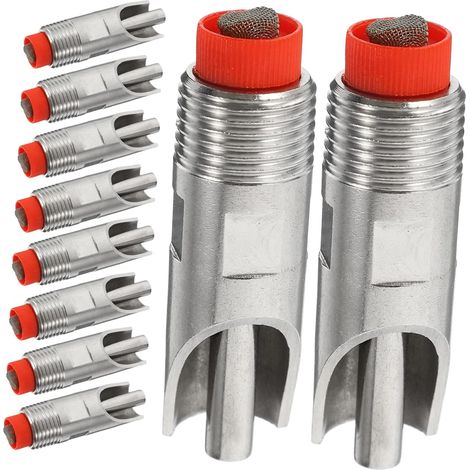 Abreuvoir Automatique pour Porcelets 10 Pièces Acier Inoxydable Polyéthylène et Acier Inoxydable, pour Élevage en Ferme, Limite le Gaspillage D’eau (1/5)