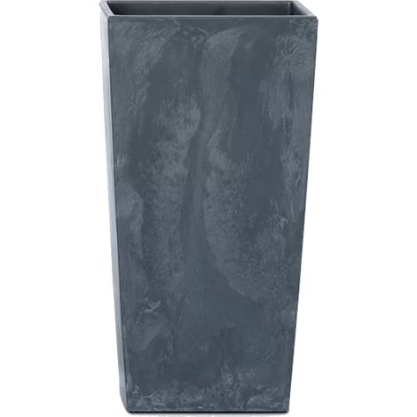 Maceta URBI SQUARE BETON EFFECT 7,2L., Con depósito, dimensiones (mm) 170x170x325, color Antracita