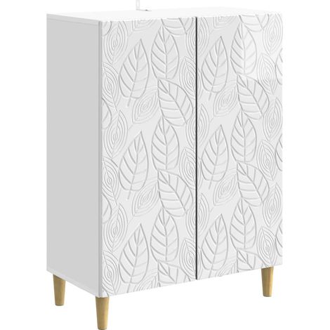Credenza Bianco Lucido 66 x 34,5 x 90 cm Legno ingegnerizzato vidaXL