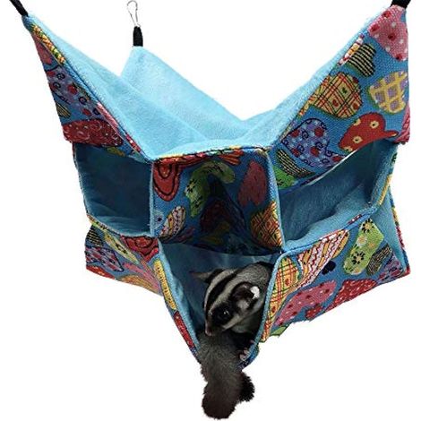 Hamac pour petit animal domestique - Hamac pour rat, cochon d'Inde, cochon d'Inde, tunnel douillet, grotte pour petits animaux - Lit pour chinchilla, perroquet, hamster (1/5)