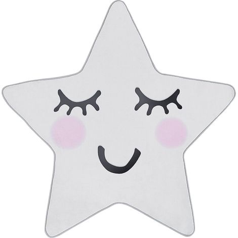 Tapis Pour Chambre Enfants en Forme d'Étoile 120 x 120 cm Polyester Blanc Sirius (1/5)