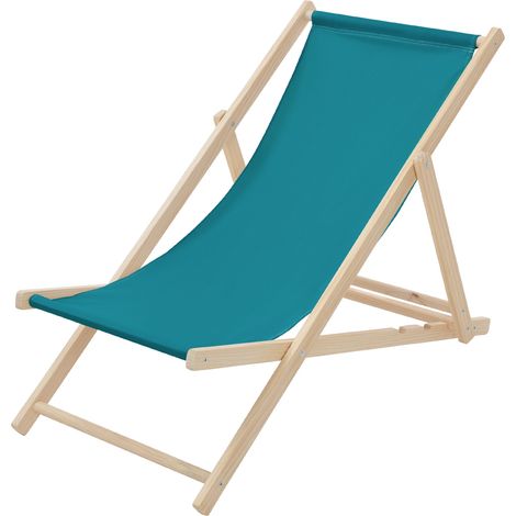 ECD Germany Sedia Sdraio Pieghevole in Legno di Pino e Tessuto Oxford - fino a 120 kg Colore Verde Scuro- Lettino Prendisole Spiaggia Balcone Giardino Terrazza Piscina Spiaggina da Esterno Resistente