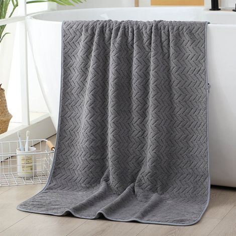 Serviette De Bain En Velours De Corail - 70 x 140 cm - Pour Adulte - Absorbante - Usage Quotidien À La Maison Ou À La Plage - 1 Pièce (1/5)