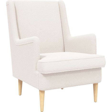 Armchair Cream Bouclé vidaXL