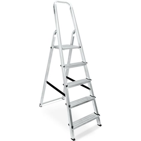 BRB Alu-Bügelleiter, Tragkraft 150 kg (Silber, 5) (1/3)