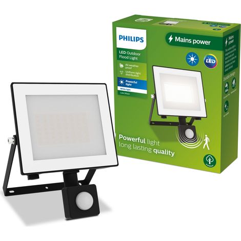 APLIQUE EXTERIOR PHILIPS LOIS LED 30W SENSOR MOVIMIENTO 3200lm 3000K IMPERMEABLE IP65 COLOR NEGRO MU (1/5)