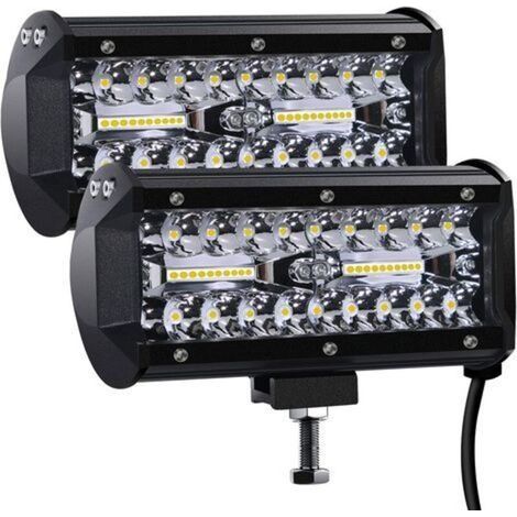 Phare de Travail LED, 12V 120W 7''Projecteur LED Voiture Barre Lumière de Travail LED Etanche,12v Etanche IP67 Spot Flood Feux Antibrouillard LED 27,000lm Feux de Travail,pour Voiture Camion Tracteur (1/5)