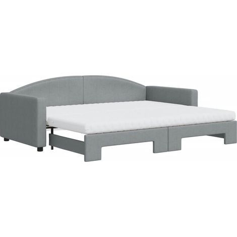 Maison Exclusive - Tagesbett Ausziehbar mit Matratze Hellgrau 90x