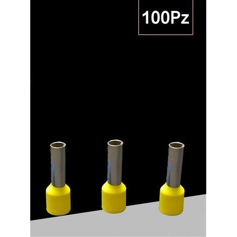 Trade Shop - KONFEKT 100PZ TUBETTO CAPICORDATOPER CAVI 1.5MM2 TERMINAL FROM 8MM E1508 - Gelb (1/4)