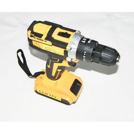TRAPANO AVVITATORE 2 BATTERIE LITIO DOPPIA BATTERIA LITIO PERCUSSIONE 24 V LLD