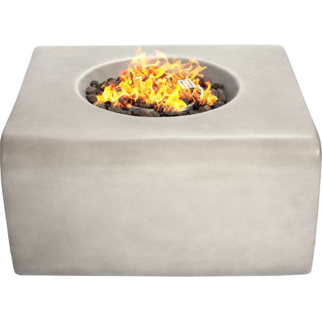 Homeology Fireology ADELPHI Light Grey Lavish Garden & Patio Gas Fire Pit with Eco-Stone Finish - Fully Assembled