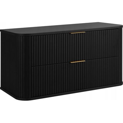 Armoires de salle de bains 100cm  Noir mat - bois  L/H/P 100/52/41cm  ELEGANCE  Meuble sous lavabo, meubles de salle de bains, meubles bas, lavabo