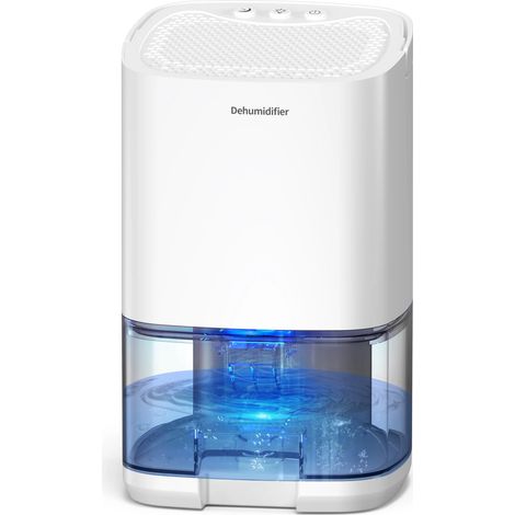 (Blanc) Déshumidificateur portable de 1000 ml, adapté à la maison, au bureau et au camping-car. (1/5)