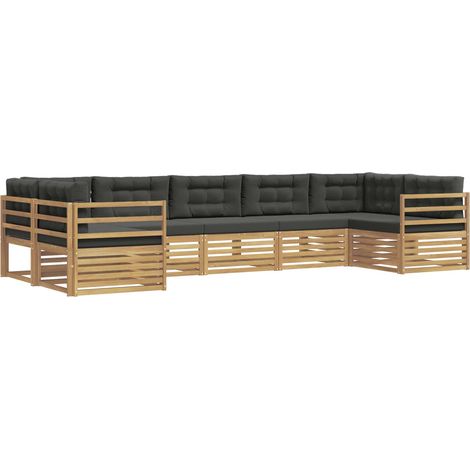 Outdoor Sofa Set 7 pcs White and Anthracite Polyester vidaXL (1/5)
