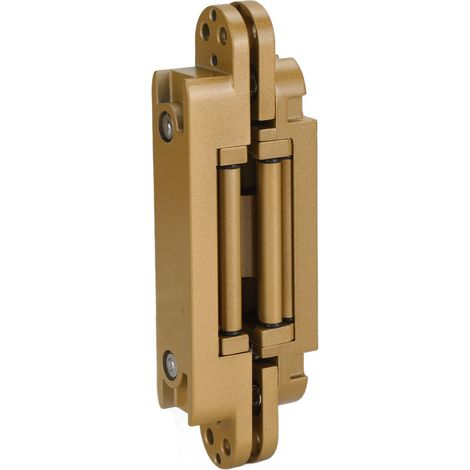 Charnières de porte réglables à angle d'ouverture de 180 degrés, charnière pliante 3D avec vis à clé hexagonale pour porte en bois, 40 kg, or (1/5)