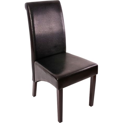 Set 6x sedie M37 soggiorno sala pranzo elegante lounge pelle 50x46x99cm nero piedi scuri (1/5)
