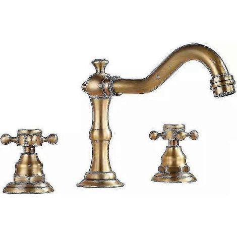 Robinet mitigeur de lavabo de luxe moderne en laiton de 8 pouces à 3 trous (1/5)