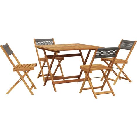 Maison Exclusive - Set da Pranzo da Giardino 5 pz Polipropilene e Legno Massello