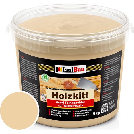 Holzkitt Spachtelmasse Holzspachtelmasse Außen Innen 5 kg Kiefer Dunkel (Nr. 10) (1/5)
