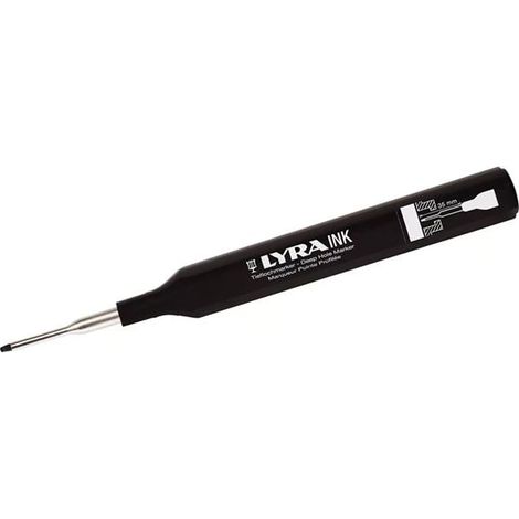 Marqueur noir pointe profilée pour tracés précis – Encre adhésive sur surfaces rugueuses – Pour travaux d'arpentage et signalisation – Lyra