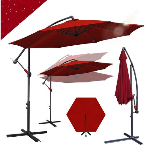 Wolketon Sonnenschirm 3m Rot – Auffälliger Gartenschirm für Terrasse, Grillplatz & sommerliche Outdoor-Momente