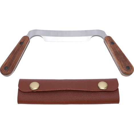 Couteau à bois de 4 pouces de large, outil d'élimination de l'écorce en acier à grande vitesse avec double manche en bois (1/5)