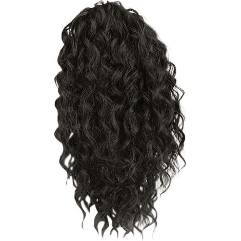 Queue de cheval courte à cordon, bouclée, frisée, extension de queue de cheval, pince à cheveux, queue de cheval courte et bouclée, boucles serrées, queue de cheval pour femmes noires-Black (1/5)