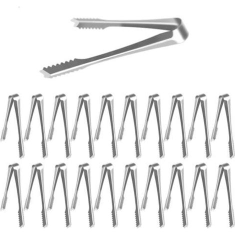 20 Pcs Pince a Glacon Pince Bonbon Pince a Sucre Glace Acier Inoxydable Pour Glace,Sucre, Biscuit,Bar,Buffet,Grill Bar Cuisine - fy (1/4)