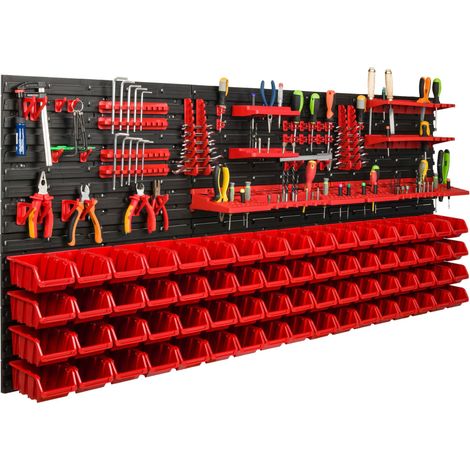 Panneau à outils d'atelier 172x78 cm + 68 plateaux (1/5)