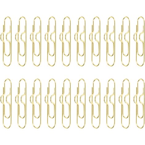Lot de 20 pinces porte-stylo en métal doré, forte pression anti-perte pour école et bureau, clips à papier robustes. (1/5)