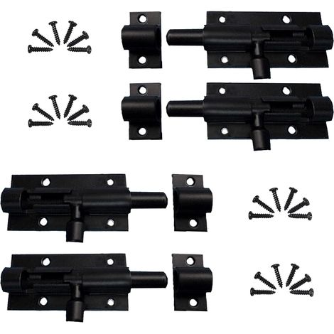 Lot de 4 verrous de porte coulissants en acier inoxydable (1/5)