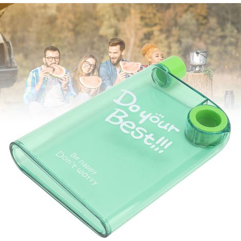 A5-Flachbecher mit rundem Griff, tragbarer Plastikbecher, grüne quadratische Wasserflasche (1/5)