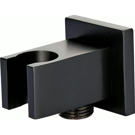 - Coude avec support mural pour douchette et clapet anti-retour BA002 - design carré (1/2)