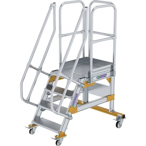 MUNK Plattformtreppe fahrbar 60° Stufenbreite 600mm 4 Stufen
