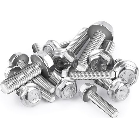 Boulon à Bride M8x25mm Vis à Tête Hexagonale 25Pcs Boulons Vis à Bride (1/5)