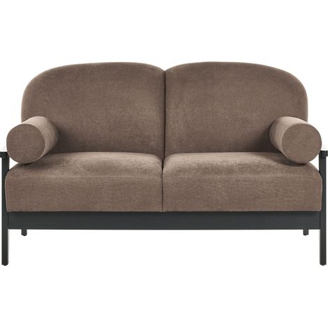 Sofa 2-Sitzer PILARNE Stoff Braun (1/5)