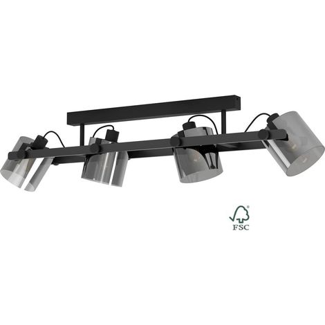 Plafoniera Vintage Hornwood 2 Acciaio Nero 4 Luci E27 (1/4)