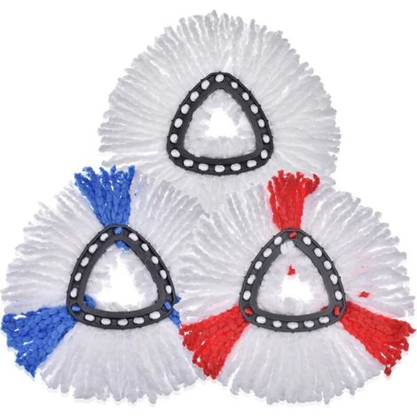 Recharge Microfibre 3 Pièces Pour Tête De Vadrouille Rotative Nettoyage Sols Facile (1/4)