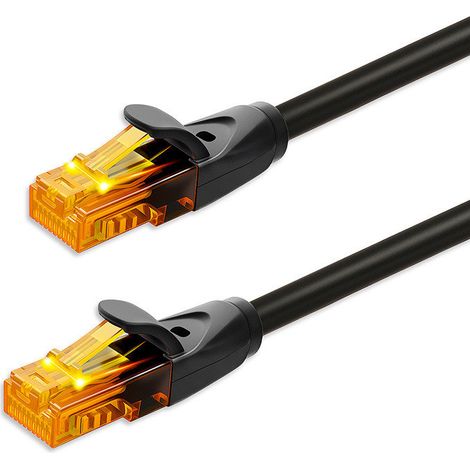 Cavo patch LAN Ethernet CAT6 1Gb/s nero, 10 m (1/2)