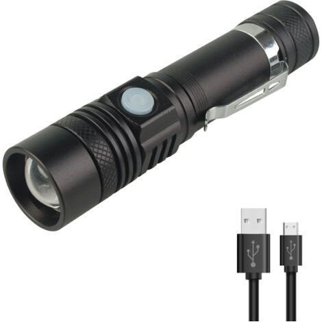 Mini USB Rechargeable Glare Flashlight XML-T610W Aluminum Alloy Outdoor Lighting (1/5)