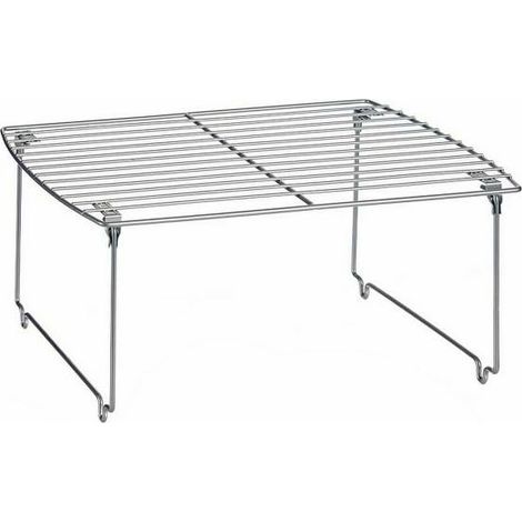 Étagère pliable argentée en métal 44 x 28 x 19 cm (6 unités)