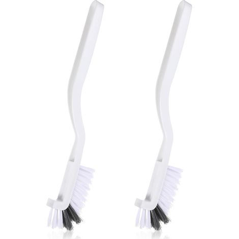 Lot de 2 Brosses à Récurer pour Cuisine, Nettoyage d'Angle Droit, Évier, Vaisselle, Casserole et Coins des Bords - pour Petit Espace avec Poils Rigides (1/4)