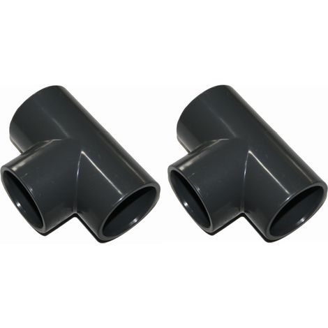 Lot 2 pièces Te en PVC 90° égale Manchon 50 mm PN16 - jardiboutique