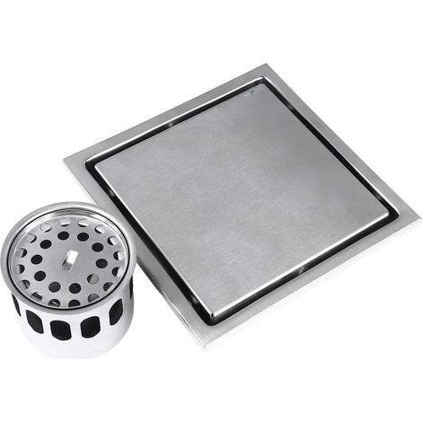 Soavoa Bonde de Sol Inox JK018F 150x150mm Anti-Odeur Grande Capacité pour Salle de Bain et Cuisine 1 Pièce (1/4)
