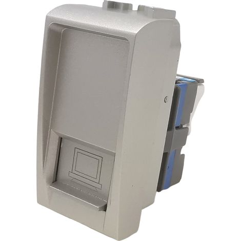 Interruttori prese pulsanti frutti compatibili Bticino Living light Tech international e air grigio argento silver  Presa Rete EW49790