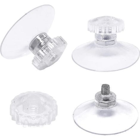 Lot de 30 ventouses transparentes 45 mm avec filetage et écrous moletés (1/2)