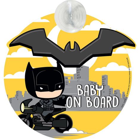 Cartello bimbo a bordo a ventosa con grafiche DC Batman (1/5)