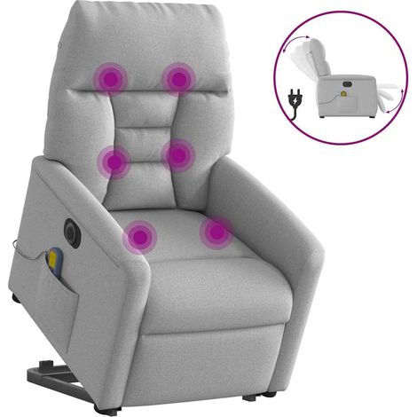 Maison Exclusive - Poltrona Alzapersona Massaggi Elettrica Grigio Nuvola Tessuto (1/5)